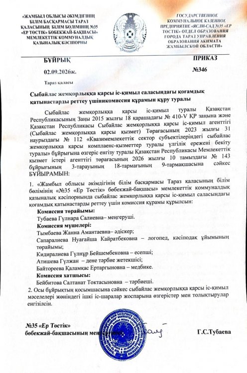 Сыбайлас жемқорлыққа қарсы іс-қимыл саласындағы қоғамдық қатынастарды реттеу мүшін комиссия құрамын құру туралы